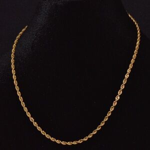 ITALIAN MICHAEL ANTHONY 14K SOLID YELLOW GOLD FACETED ROPE CHAIN NECKLACE